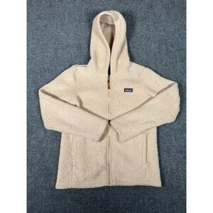 Patagonia Los‎ Gatos Fleece Hoodie Girls Large 12 Beige Full Zip Jacket